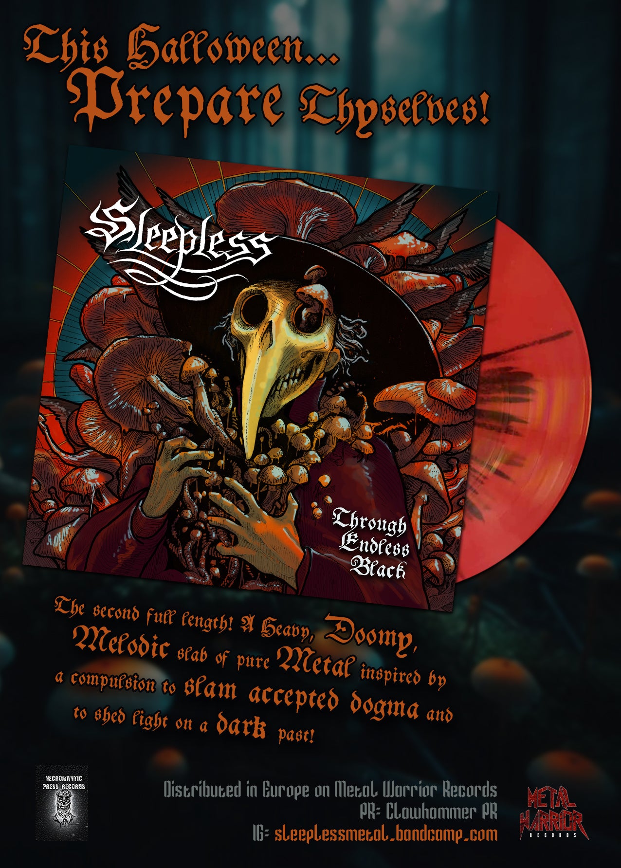 Sleepless - Through Endless Black LP (limited edition splatter vinyl)